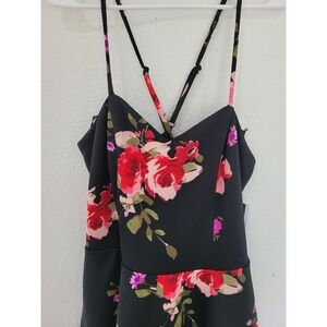 Sequin Hearts Floral‎ Print Fit & Flare Dress Criss Cross Back Size 18 #7